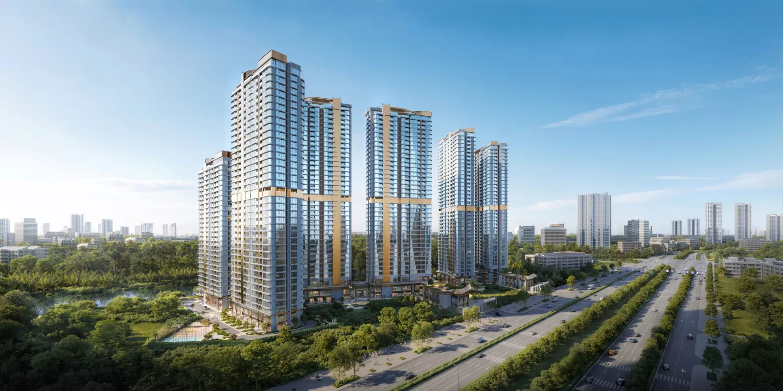 Cụm tháp căn hộ Eaton Park bên kênh Bà Dạt