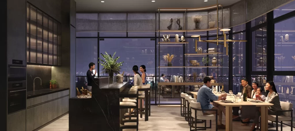 Bếp gourmet phục vụ tiệc riêng của cư dân Eaton Park