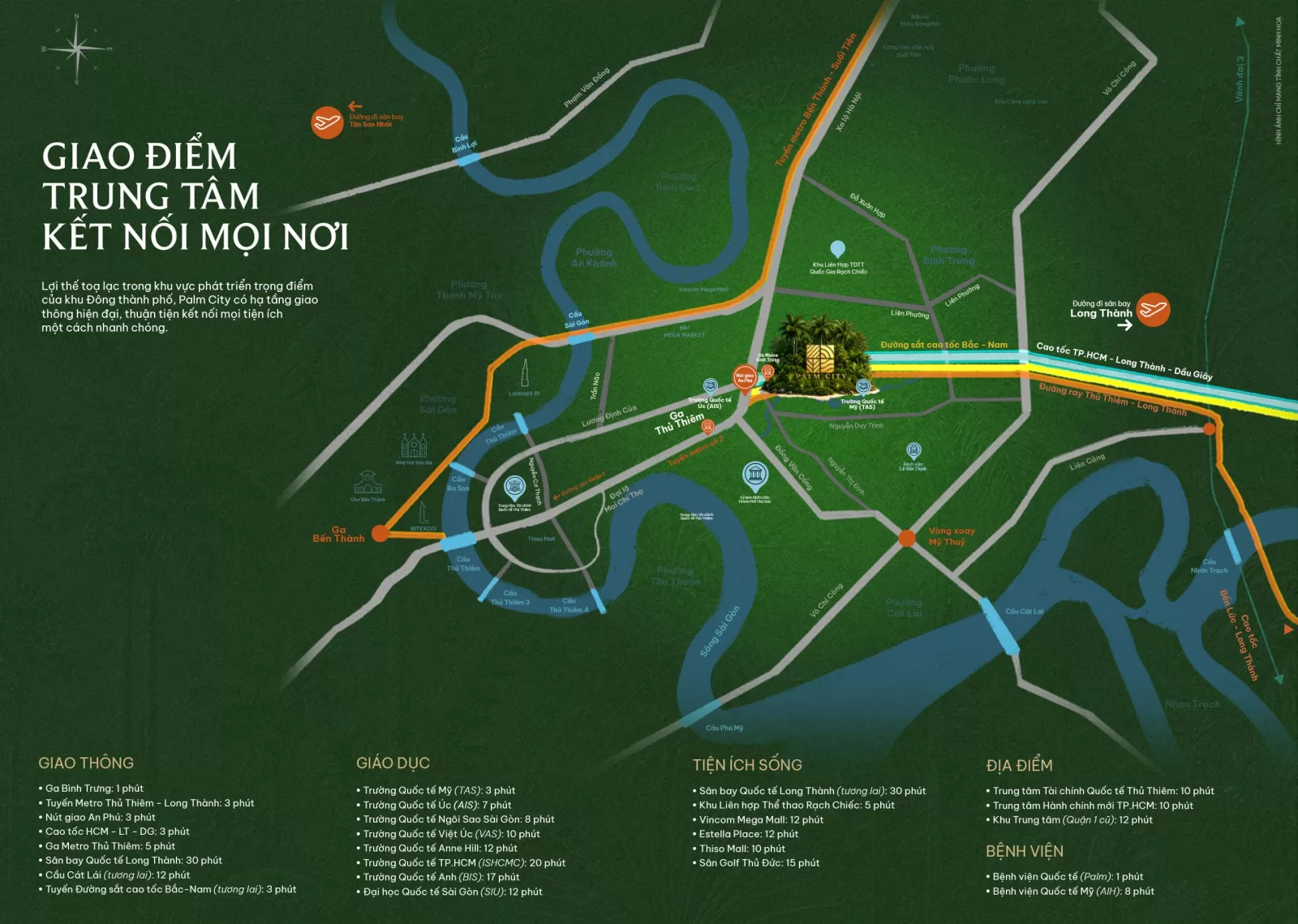 Sơ đồ vị trí và mạng lưới kết nối giao thông bán đảo Nam Rạch Chiếc