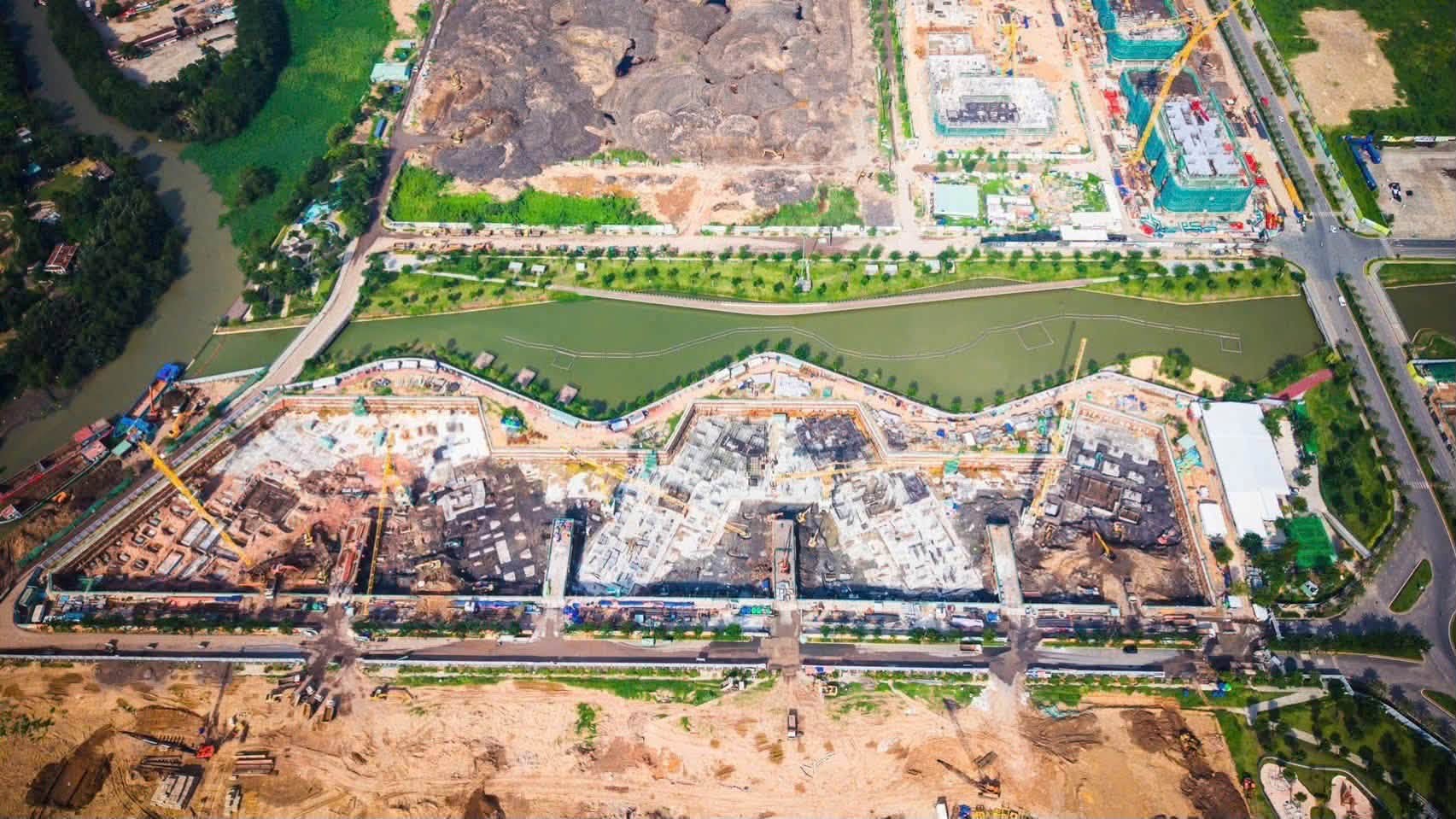 Toàn cảnh flycam tiến độ xây dựng Masteri Cosmo Central ngày 27/08/2026