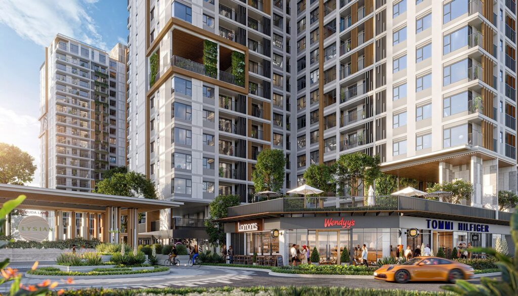 Khối đế thương mại của căn hộ Elysian