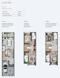 Layout mat bang Nha pho vuon Townhouse Loai TH1 Springville