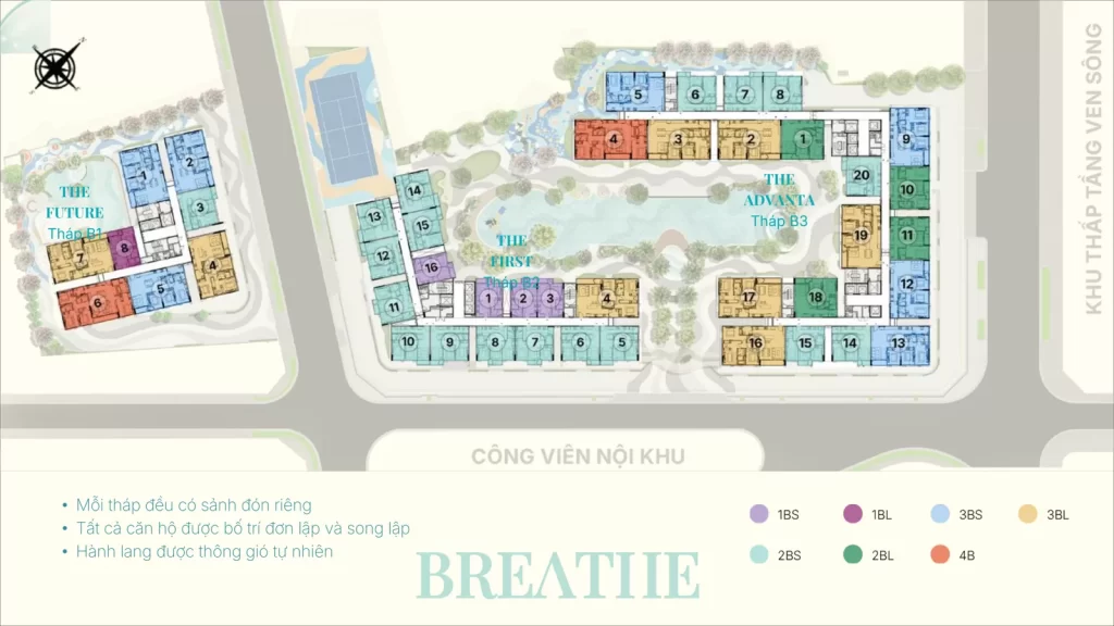 Ba tháp B1 The Future, B2 The First và B3 The Advanta của dự án Gladia Heights