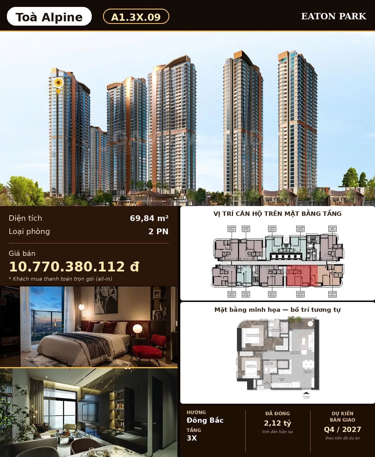 Phiếu tính giá chuyển nhượng căn hộ Eaton Park tháp A1