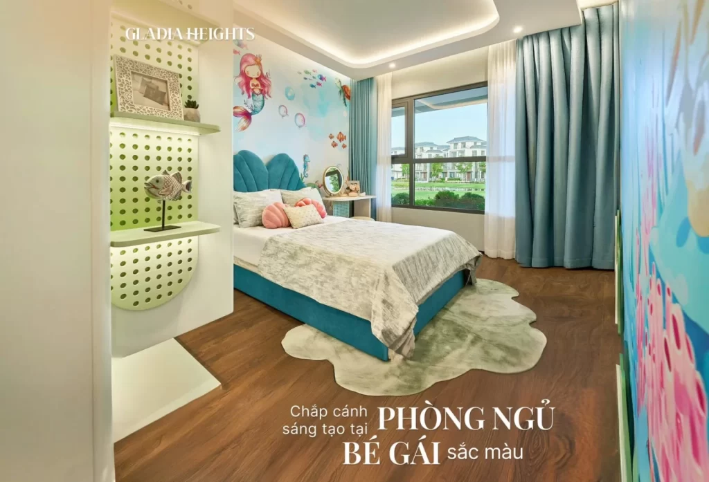 Phòng ngủ bé gái trong nhà mẫu Gladia Heights