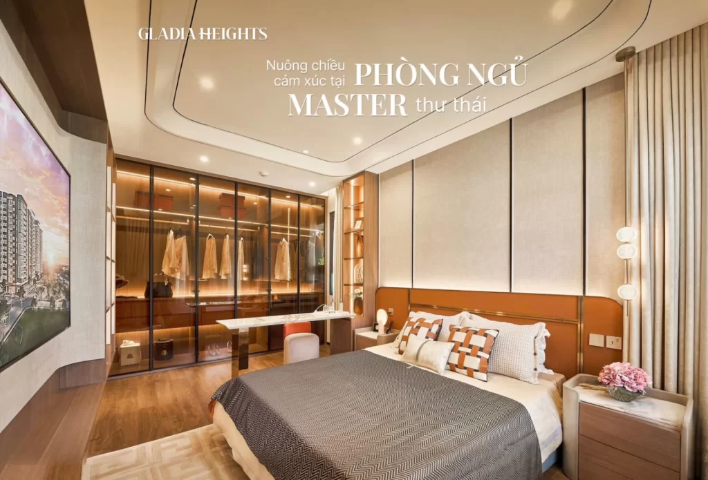 Phòng ngủ master trong nhà mẫu Gladia Heights
