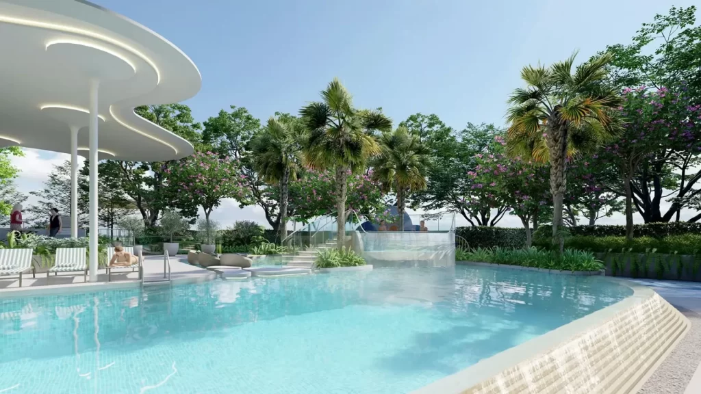 Hồ bơi Ánh Sao thuộc hệ tiện ích Gladia Heights tại tháp B1