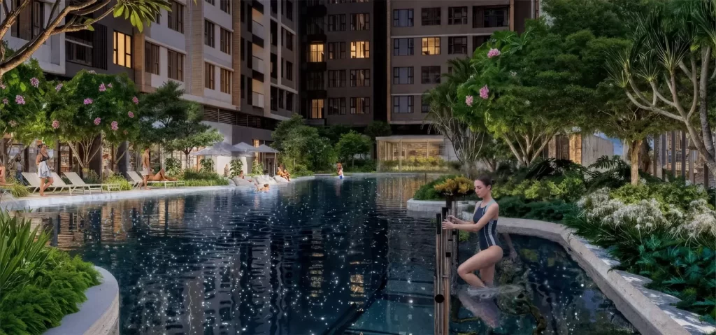 Hồ bơi Ngân Hà dài 50 m trong hệ tiện ích Gladia Heights