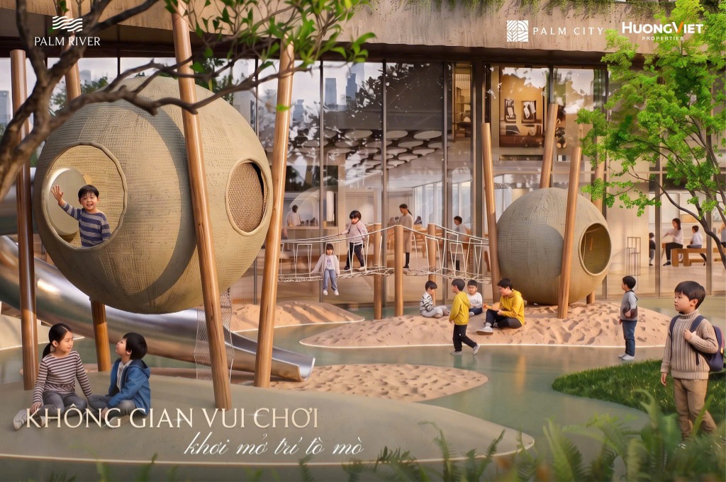Khu vui chơi trẻ em ngoài trời tại dự án Palm River Nam Rạch Chiếc