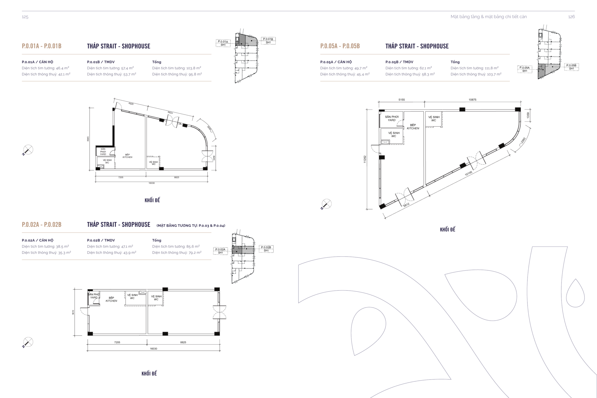 Layout shophouse Eaton Park SH1 Strait P.0.01 đến P.0.05
