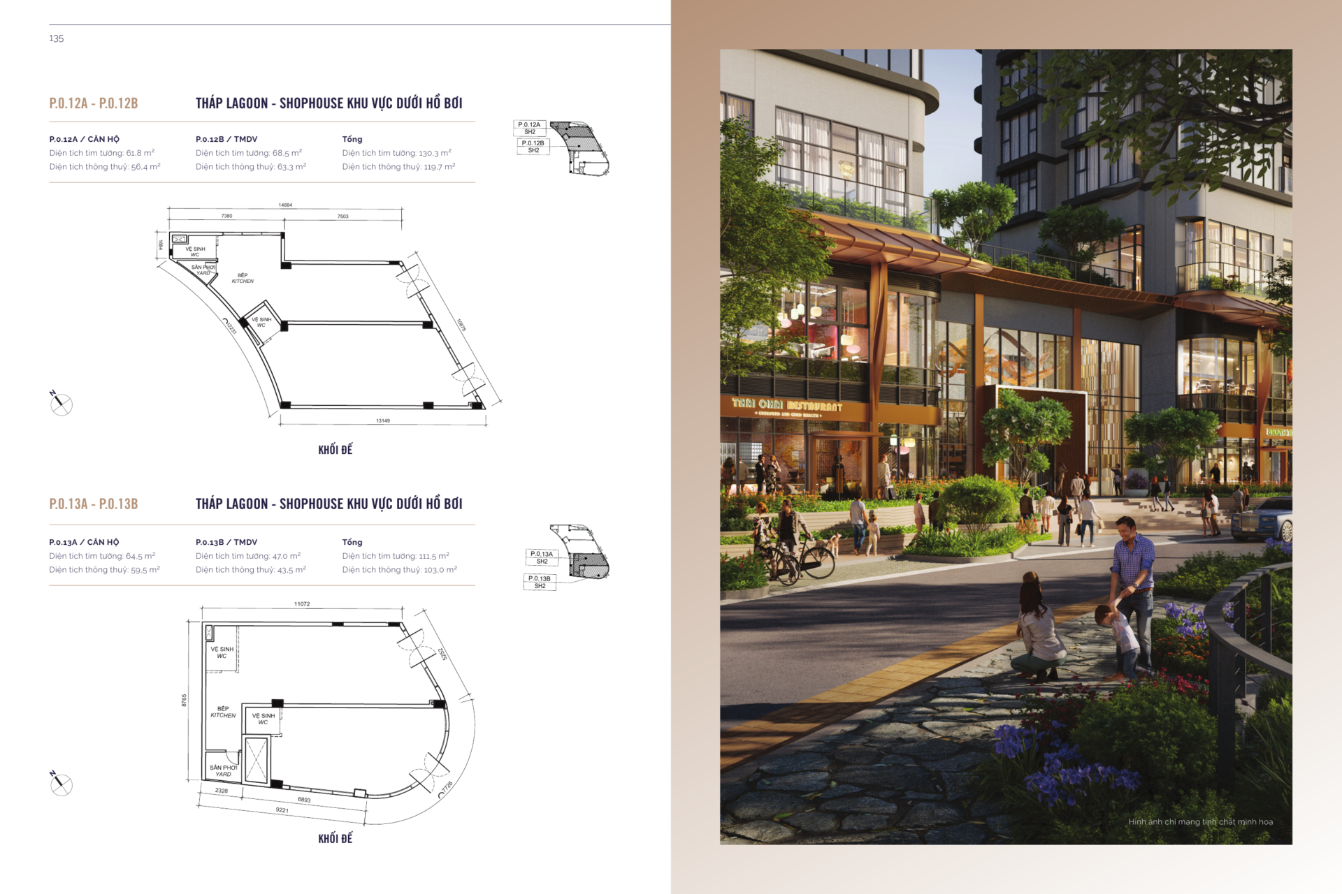Layout SH2 P.0.12 P.0.13 và phối cảnh shophouse Eaton Park