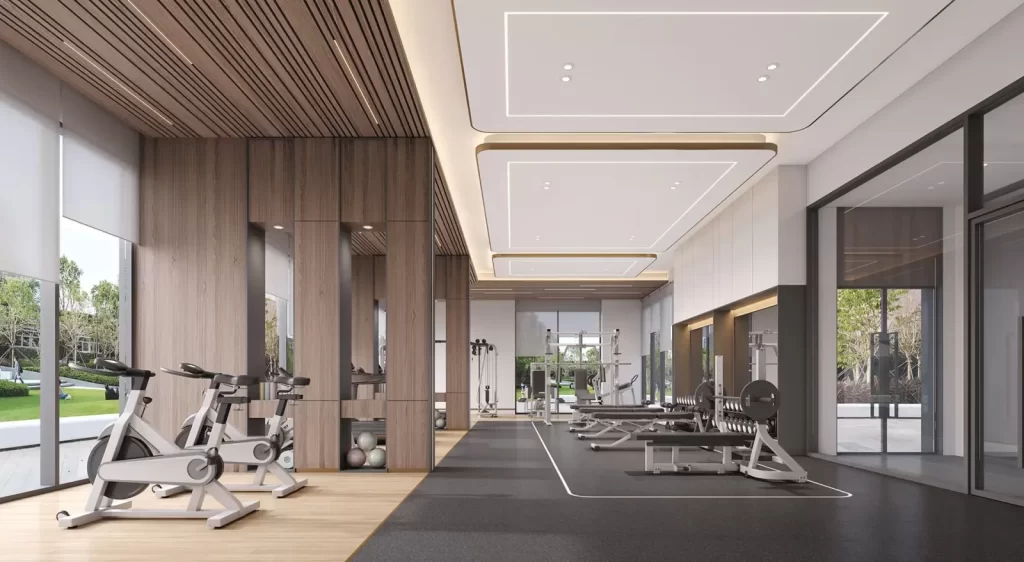Phòng gym trang bị hiện đại trong clubhouse tháp B2 và B3, căn hộ Gladia Heights