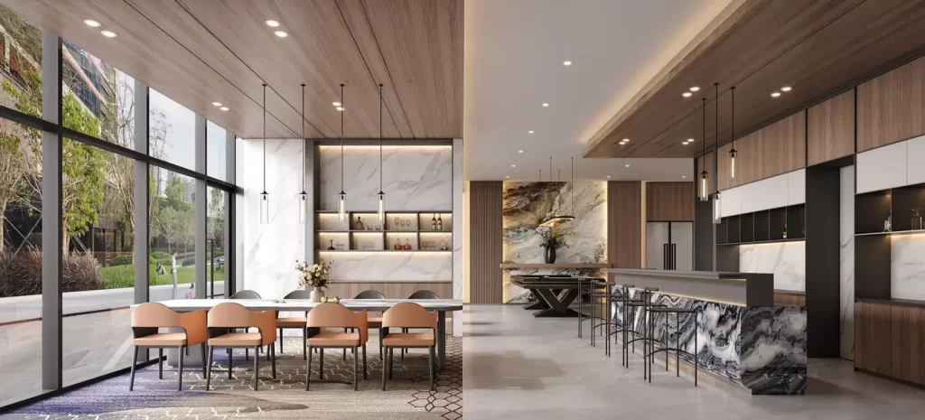 Góc nhìn thứ hai phòng khánh tiệc clubhouse tháp B2 và B3, Gladia Heights