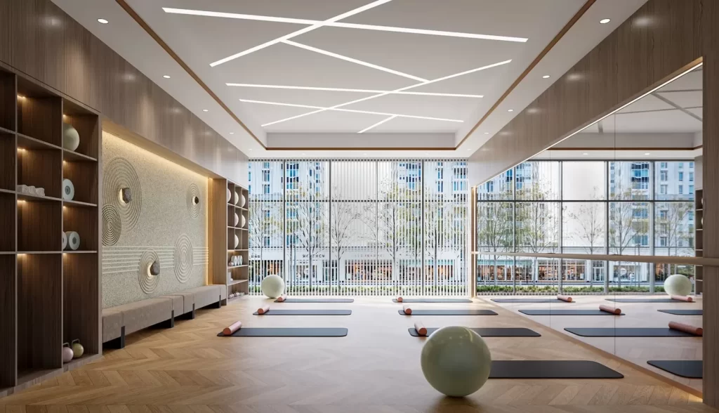Phòng yoga trong clubhouse tháp B2 và B3 dự án Gladia Heights