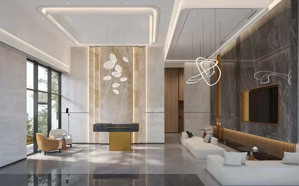 Sảnh tiếp khách riêng của tháp B1 The Future, căn hộ Gladia Heights