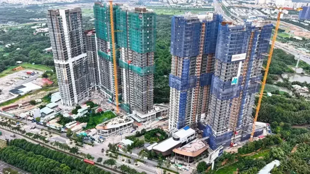 Toàn cảnh flycam tiến độ công trường Eaton Park tháng 9 năm 2026
