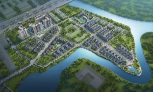 Vị trí Gladia Heights trong khu đô thị Gladia by the Waters nhìn từ trên cao