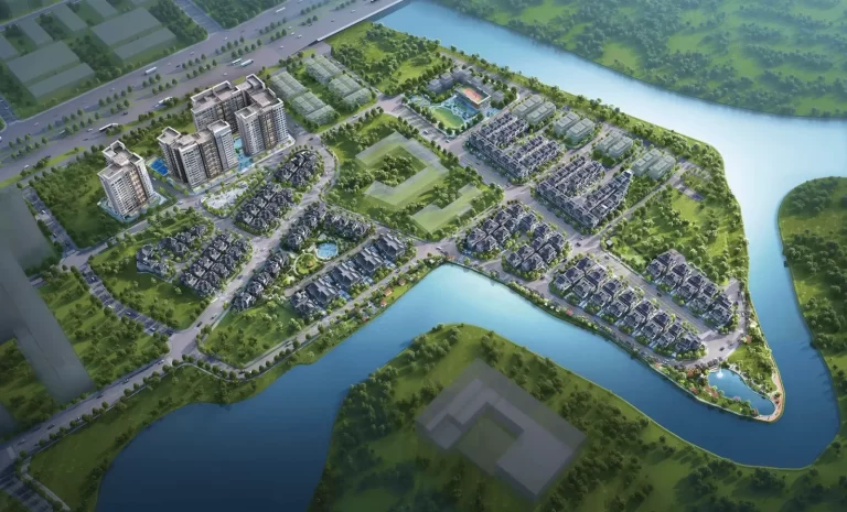 Vị trí Gladia Heights trong khu đô thị Gladia by the Waters nhìn từ trên cao