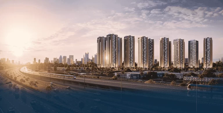 Vị trí The Privé nhìn từ trên cao, dự án bên cao tốc và tuyến đường sắt trên cao