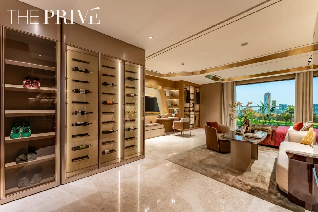 Phòng khách căn hộ mẫu 1 phòng ngủ tại The Privé Bluemarq