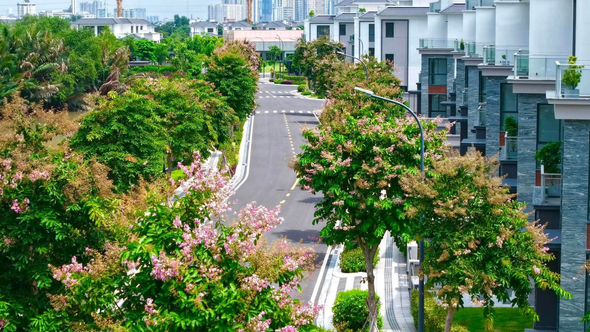 Tuyến đường ven sông thoáng đãng bên dãy nhà phố hiện đại chuẩn nghỉ dưỡng Gladia Heights