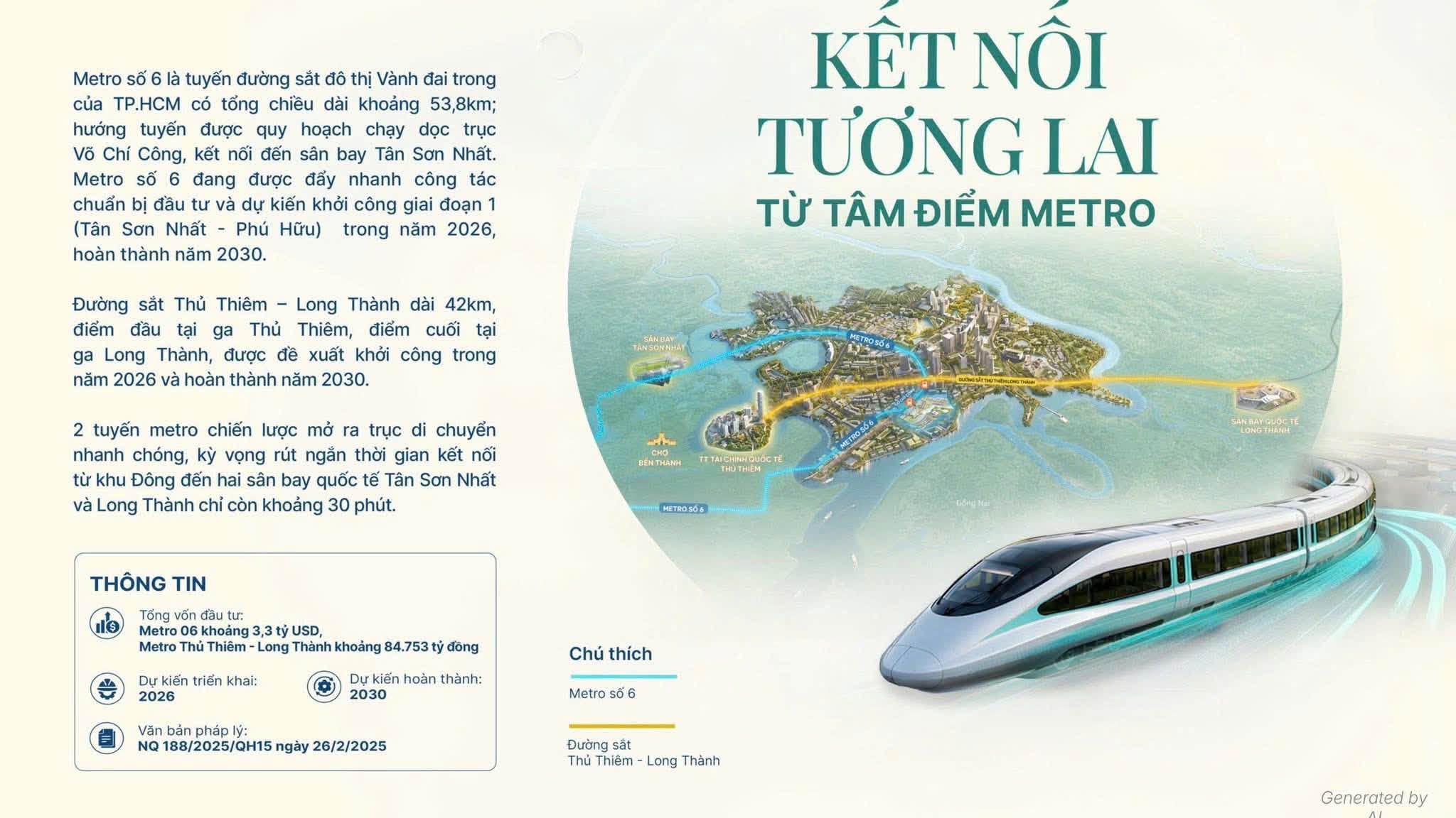 Sơ đồ kết nối giao thông tương lai từ vị trí Metro số 6 và Vành đai 2 của Gladia Heights