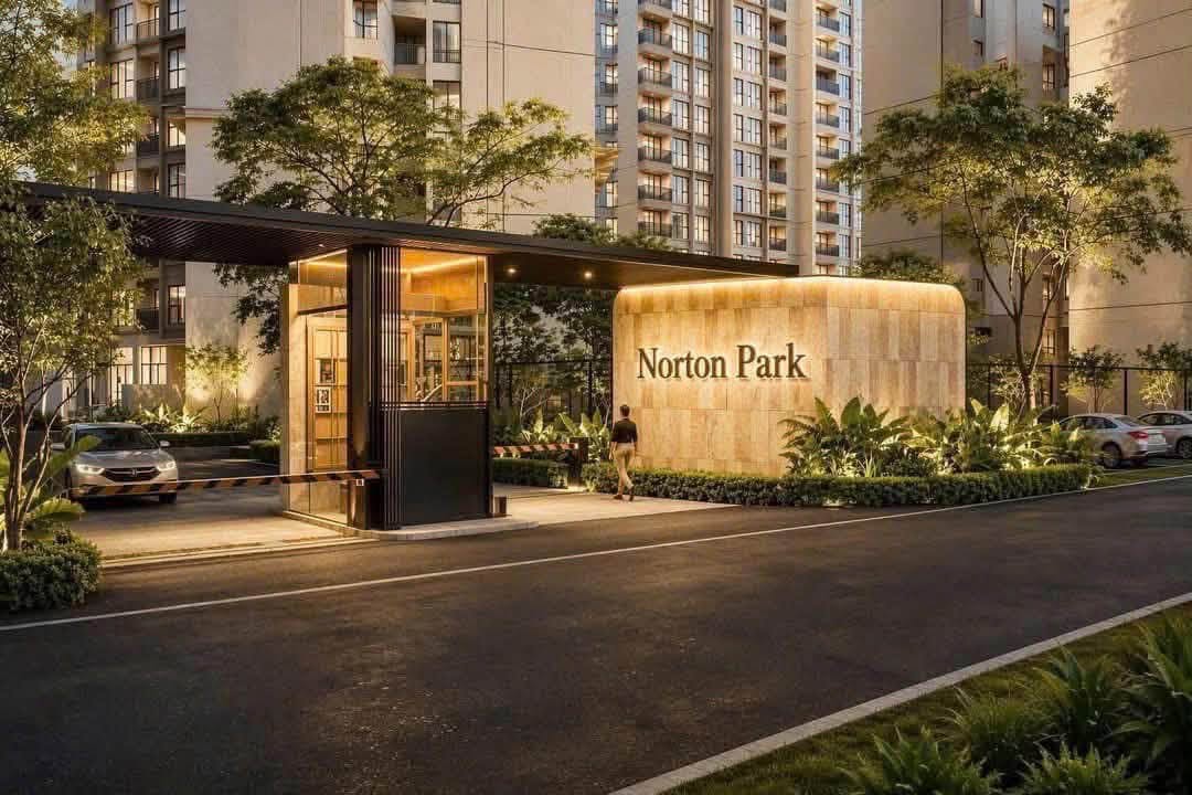 Phối cảnh cổng chào chính thức dự án Norton Park Gamuda Land trên trục Quốc lộ 13