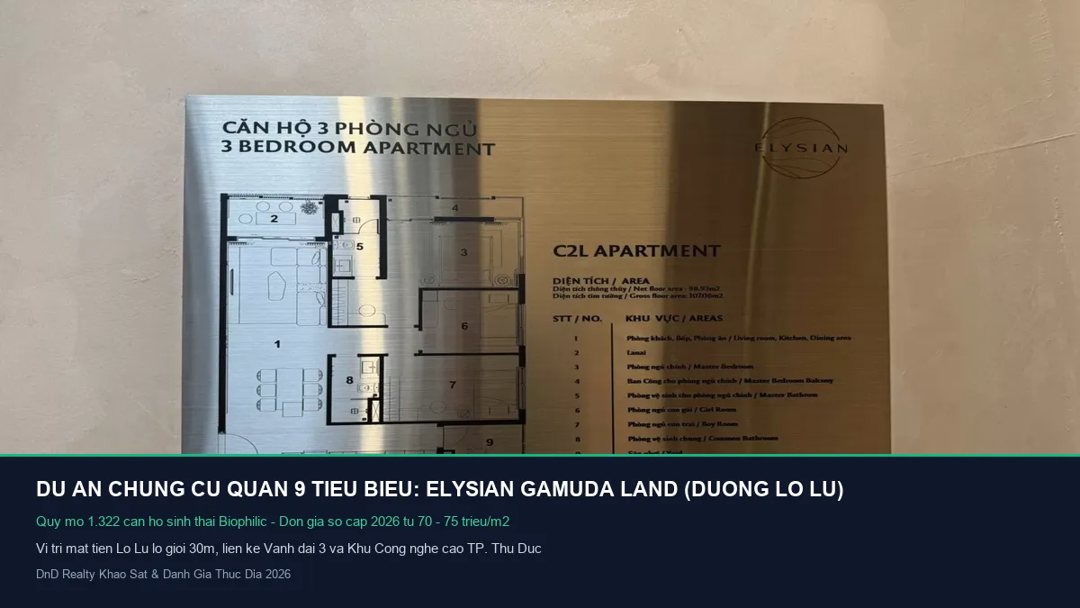 Dự án chung cư sinh thái Elysian Gamuda Land Dự án chung cư Quận 9 tiêu biểu Elysian của chủ đầu tư Gamuda Land mặt tiền đường Lò Lu