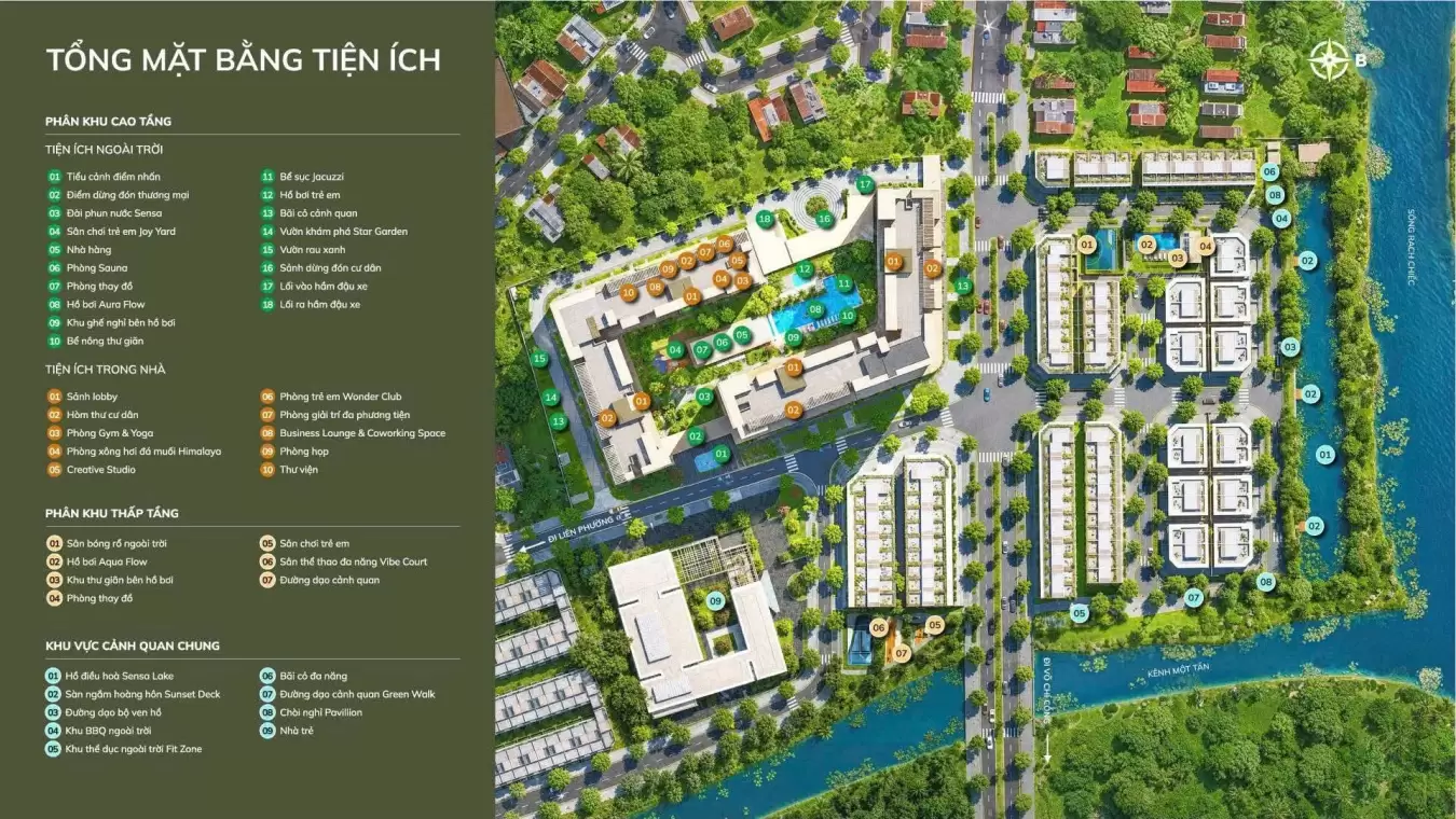 Mặt bằng quy hoạch tiện ích sinh thái Imperia Sensa Park do StudioMilou và ONG&ONG thiết kế