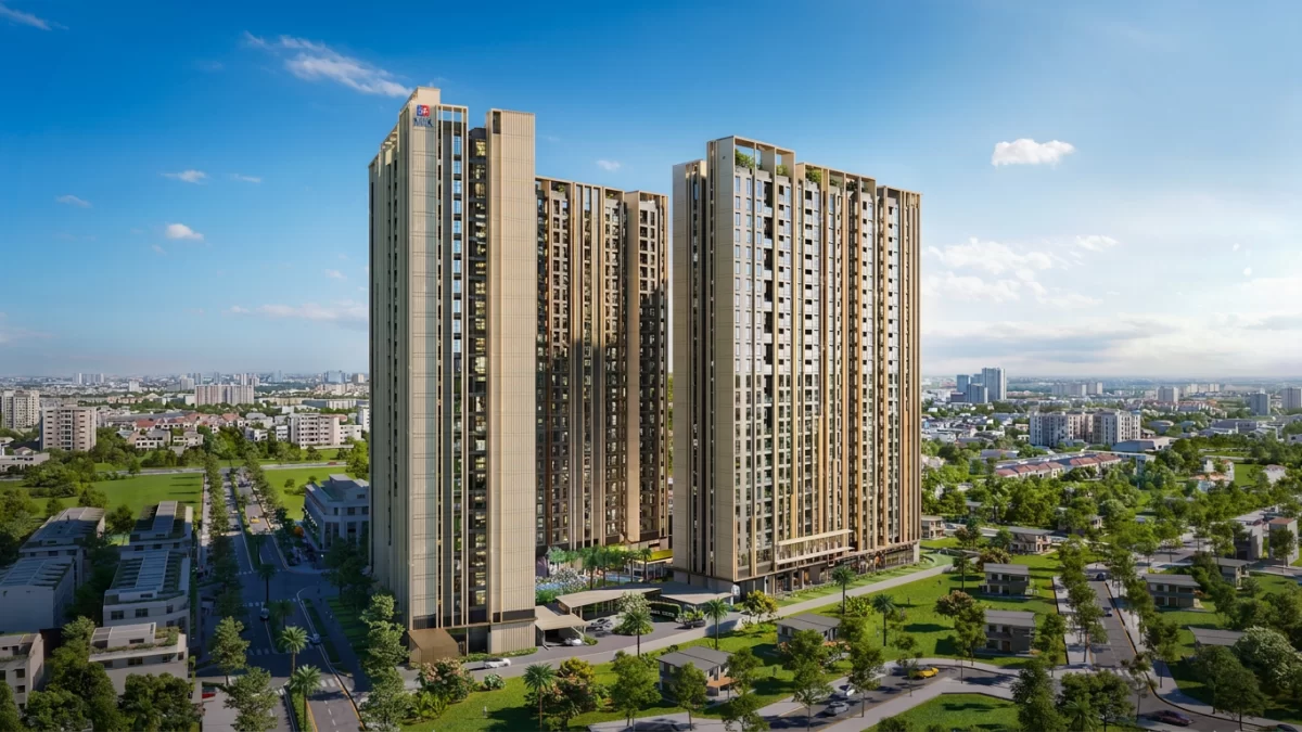 Phối cảnh hai tháp căn hộ theo tài liệu giới thiệu dự án