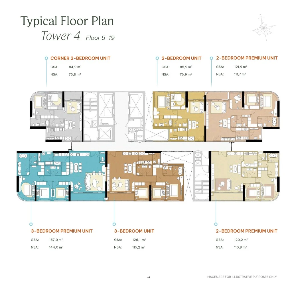 Bản vẽ mặt bằng tầng điển hình Tháp 4 dự án Palm River Tầng 5–19