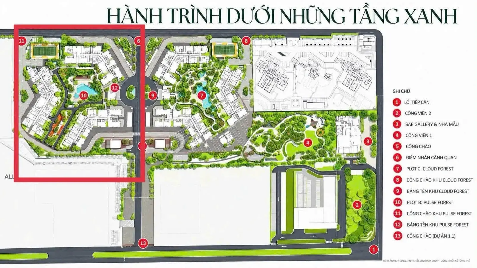 Mặt bằng Norton Park: Sơ đồ mặt bằng tổng thể 2 phân khu Pulse Forest và Cloud Forest dự án căn hộ Norton Park Gamuda Land