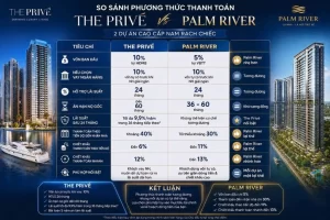 So sánh phương thức thanh toán The Privé và Palm River 2 dự án cao cấp Nam Rạch Chiếc