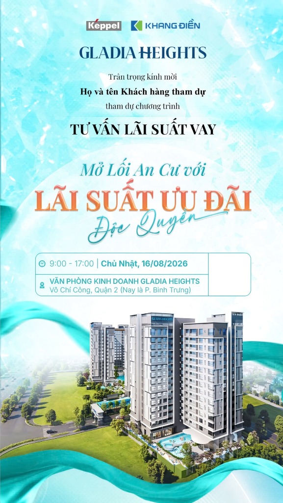 Thư mời tham quan nhà mẫu Gladia Heights và tư vấn chính sách bán hàng