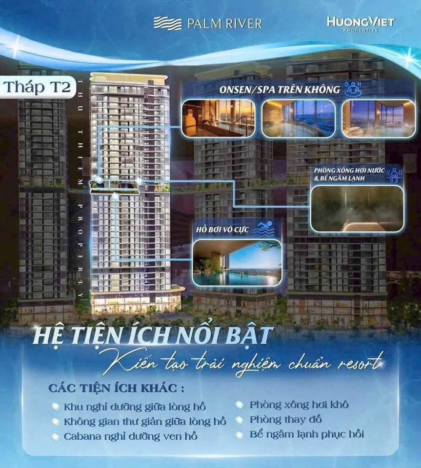 Sơ đồ tiện ích Tháp T2 Palm River Onsen spa và hồ bơi vô cực