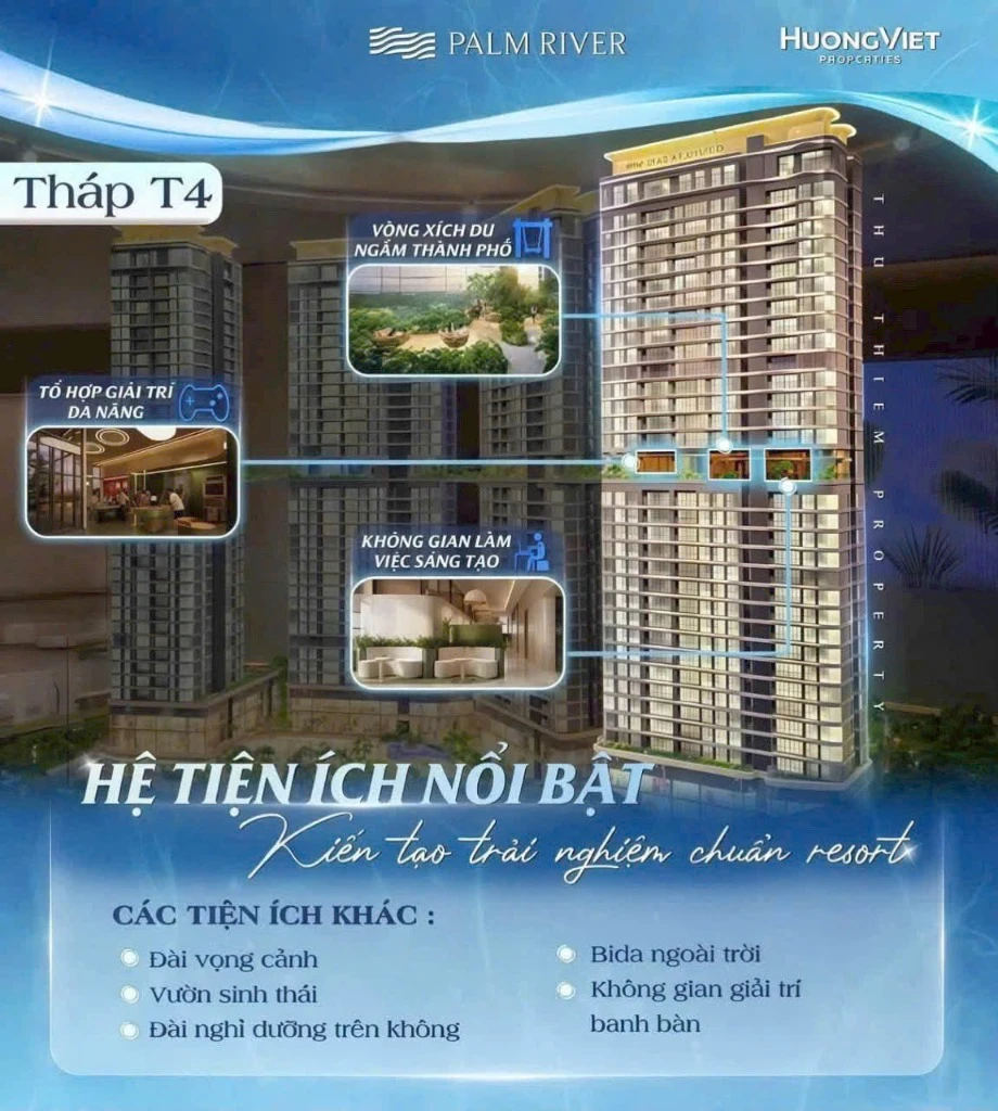 Vòng xích đu ngắm thành phố và không gian làm việc sáng tạo tại tiện ích Palm River Tháp T4