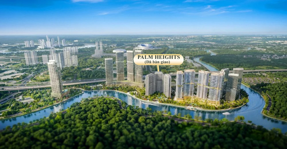 Phối cảnh tổng thể quy hoạch phân khu Palm Heights đã bàn giao tại Palm City Nam Rạch Chiếc