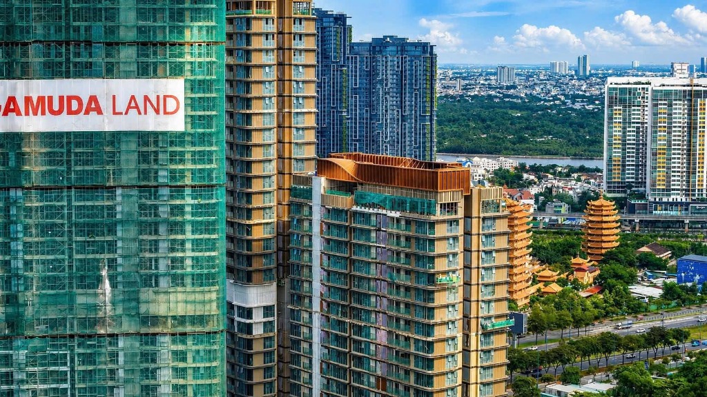 Tầm view thực tế từ tháp A1 A2 Eaton Park hướng sông Sài Gòn