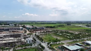 Ảnh công trường Springville minh họa bài so sánh Springville Nhơn Trạch SwanBay King Bay