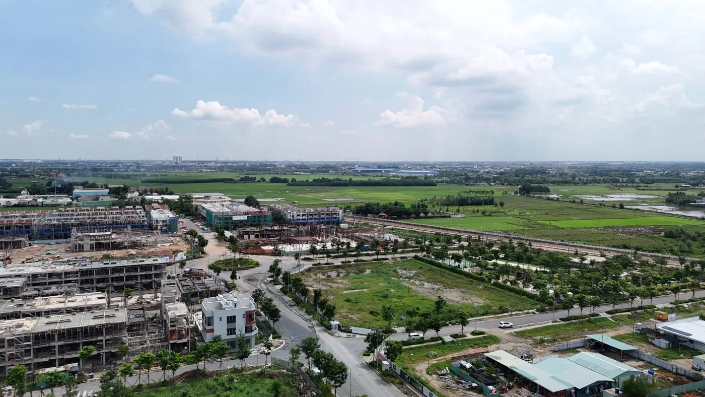 Ảnh công trường Springville minh họa bài so sánh Springville Nhơn Trạch SwanBay King Bay