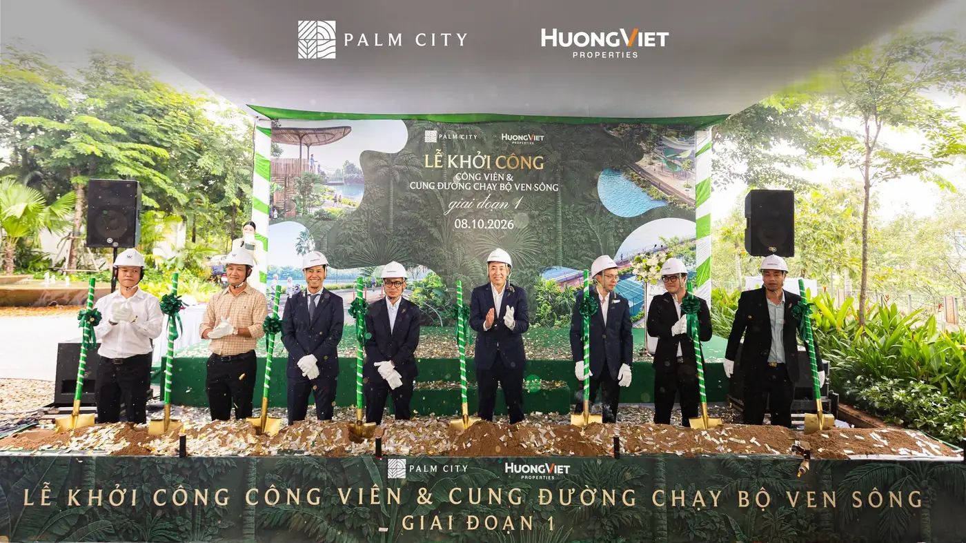 Nghi thức động thổ xúc cát khởi công công viên Palm City giai đoạn 1
