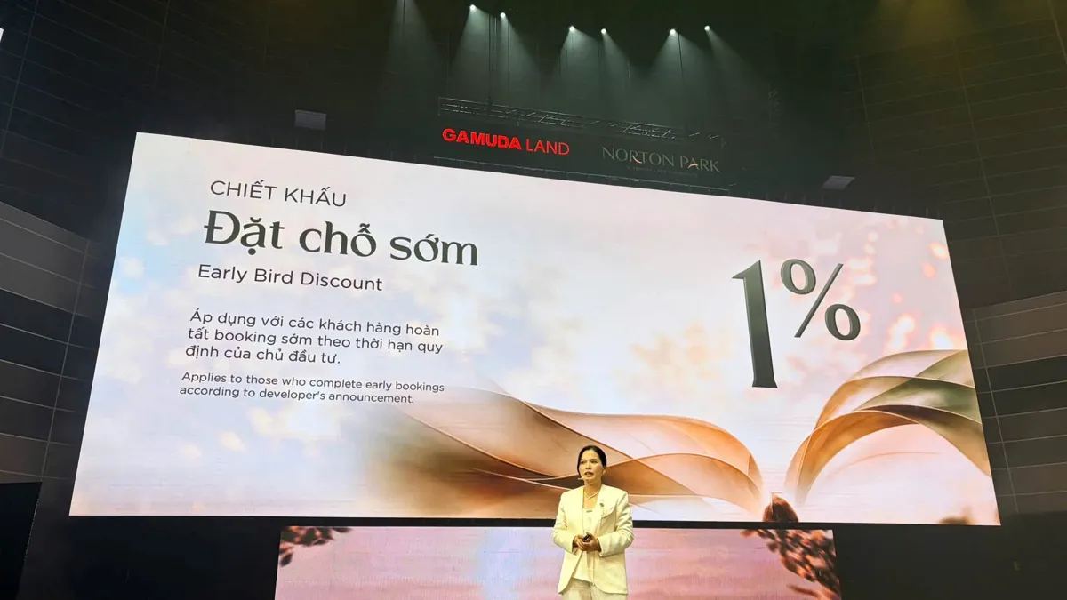 Chiết khấu đặt chỗ sớm 1 phần trăm tại dự án Norton Park Gamuda Land