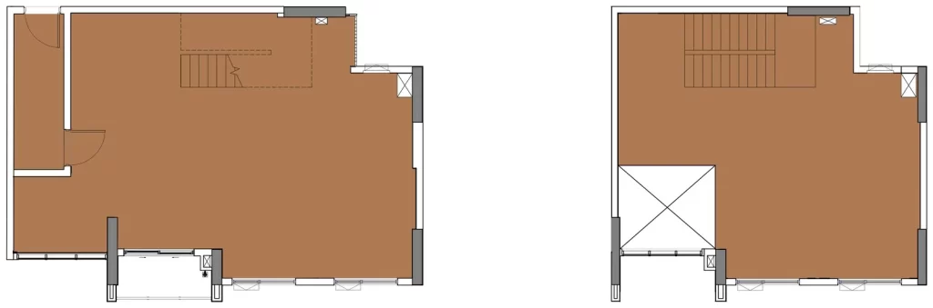 Sơ đồ bố trí hai tầng căn hộ Duplex D2.1C dự án Norton Park