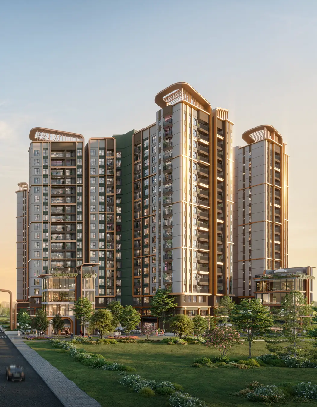 Kiến trúc mặt đứng tháp căn hộ Norton Park Gamuda Land