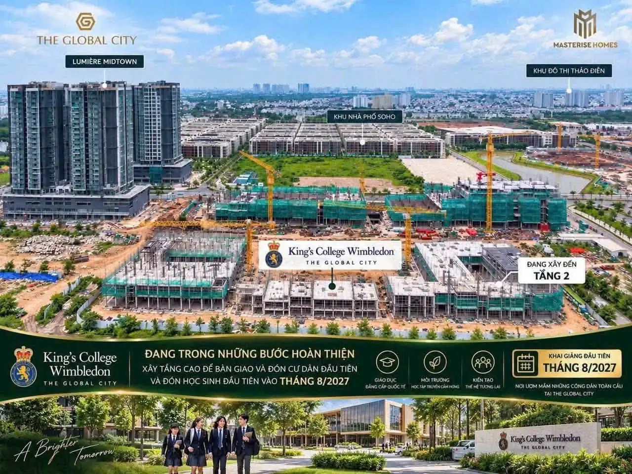 Công trường xây dựng trường học quốc tế tại The Global City